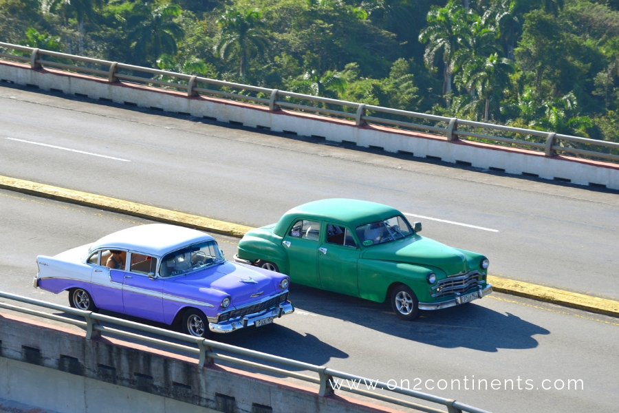 roads and vintage cars in Cuba