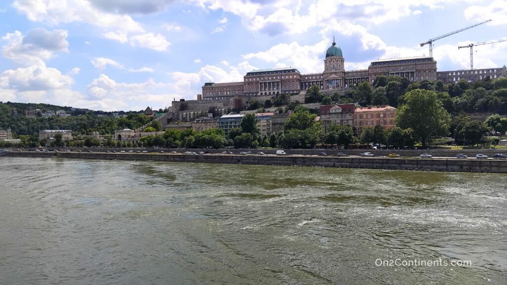 Buda Castle view from the Chain Bridge in Budapest, Hungary