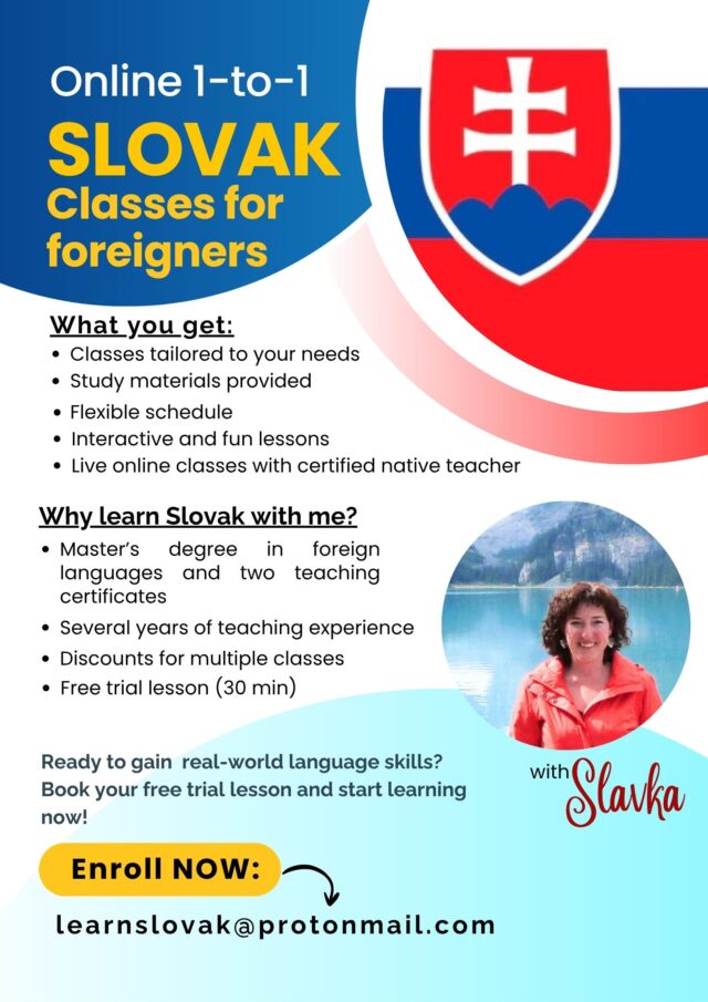 Slovak lessons for foreigners with a certified native teacher